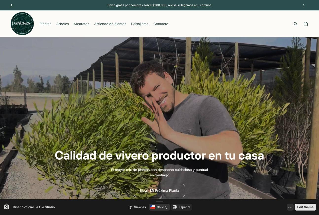 Sitio web Casa Planta, diseñado por La Ola Studio