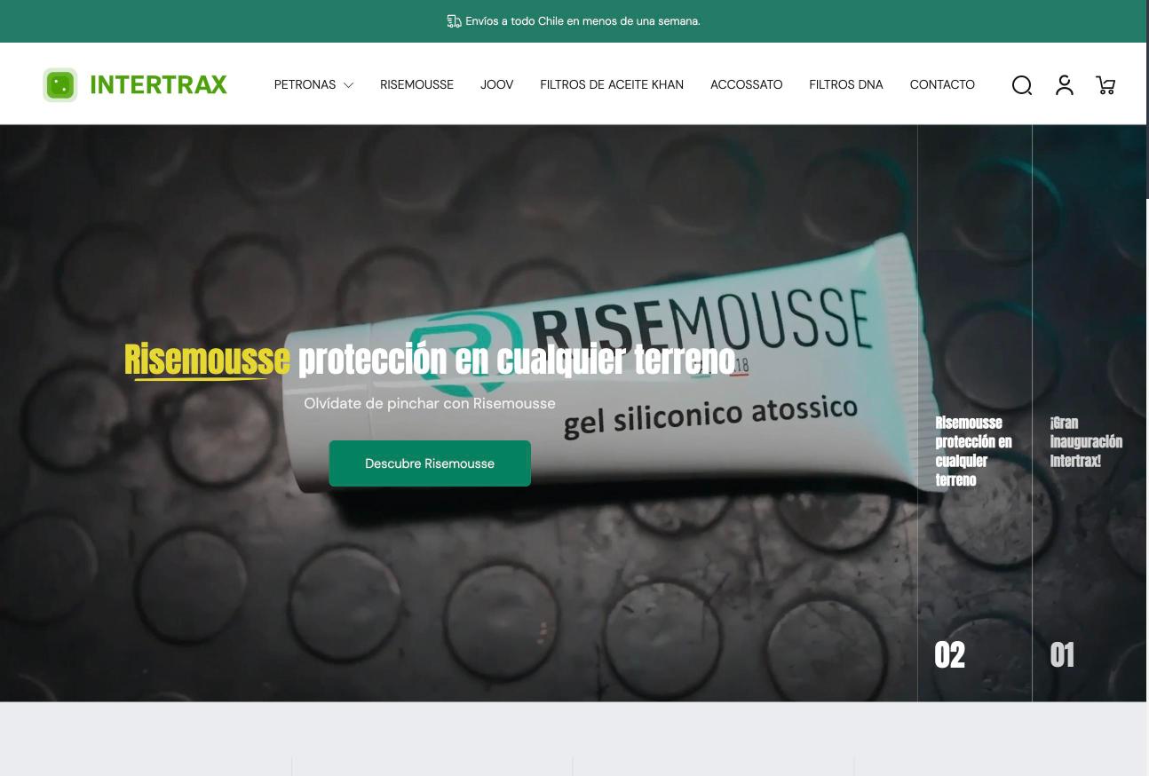Sitio web Intertrax, diseñado por La Ola Studio