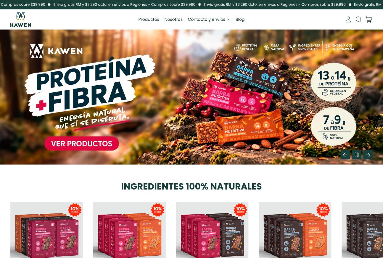 Sitio web Kawen, diseñado por La Ola Studio