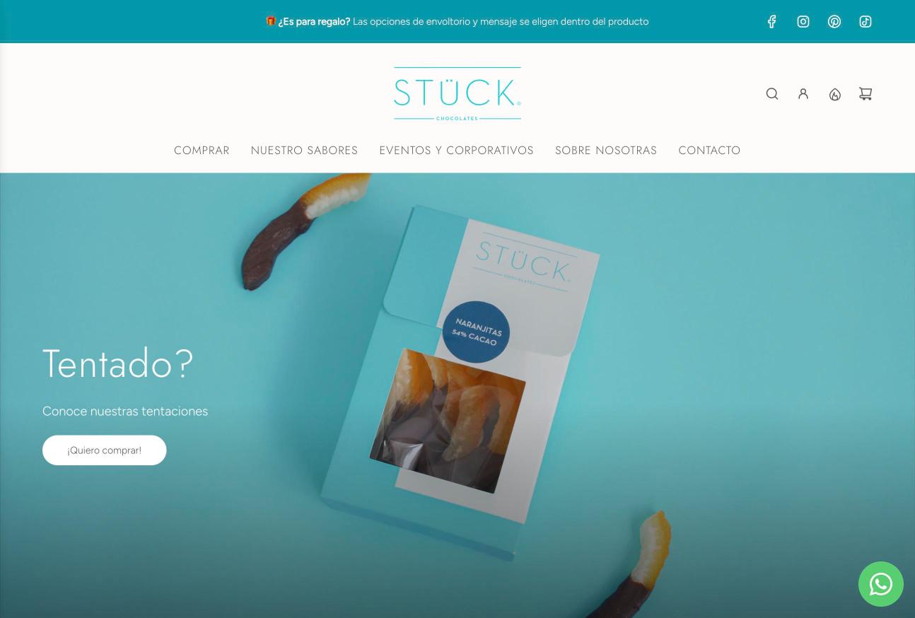 Sitio web Stück Chocolates, diseñado por La Ola Studio